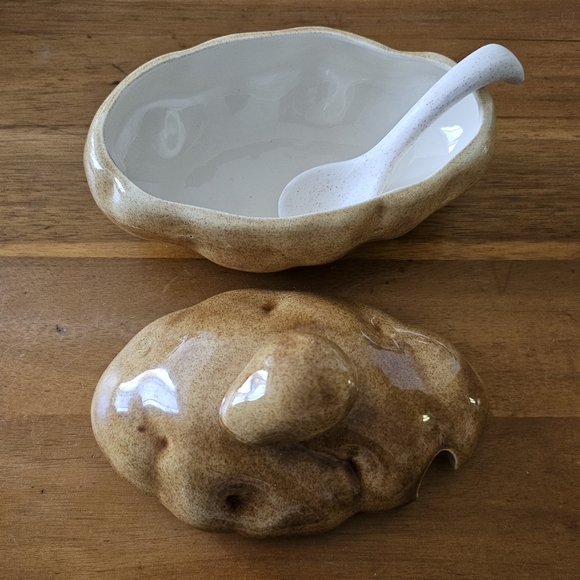 Potato Sour Cream Bowl Handmade 1996 Vintage Retro - Picture 3 of 6